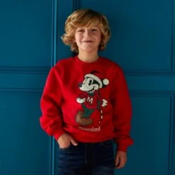Disney Vente En Ligne Sweatshirt De Noël Mickey Style Vintage Pour Enfants -Disney 2401049220216M 2
